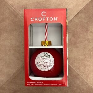 New Crofton Holiday Festive Red Ornament Sipper